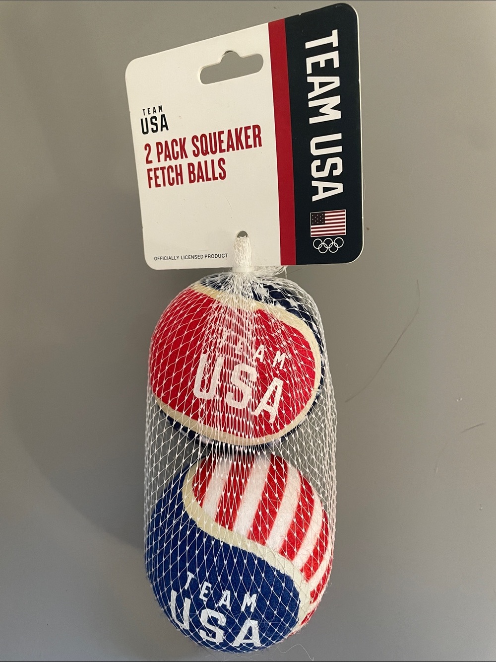 Team USA Red & Blue Squeaker Fetch Balls for Dogs - 2 Pack